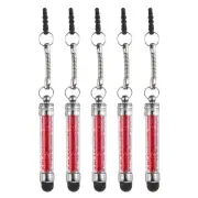 5pcs Stylus Pen for Touch Screens Crystal Diamond Capacitive Pens, Red