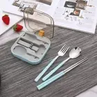 3pcs Flatware Set Foldable Spoon Fork Chopstick Stainless Steel Cutlery Set