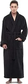 [ESKYMODE] Mens Soft Cotton Bathrobe, Ankle Length Long Men's Thick Towel Bath Robe