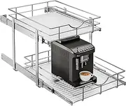 WelFurGeer 2 Tier Soft Close Pull Out Cabinet Organizer, 17" W x 21" D Pull Out Drawers for Cabinets, Kitchen Cabinet Organizers and Storage, Cabinet Roll Out Drawers, Pull Out Shelf for Cabinets