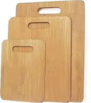 fandcy Bamboo Chopping Board 3pcs Set, Kitchen Serving Cutting Board Durable & Strong - Perfect for: Meat, Vegetables, Fruit, Cheese