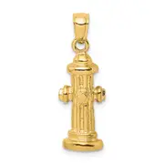 14k Yellow Gold 2-D Fire Hydrant Charm