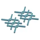6 Pcs Foldable Silicone Trivet, Trivet Mats for Hot Pots, Blue