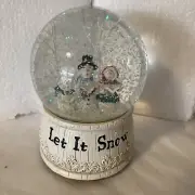 NEW Christmas “Let It Snow” Snowglobe Glass Snowmen Caroling Music Polystone