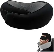 [DIGBYS] Flyhugz Neck Pillow, Flyhugz Travel Pillow, Wander Plus Travel Pillow, Wander Plus Travel Neck Pillow, Memory Foam Travel Pillow, Stowable Travel Pillow (Black)