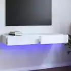 Illuminating Elegance: White TV Cabinet with LED Lights