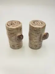 Birch Log Salt and Pepper Shakers Small Mini Size Shakers Birch Tree Cottage NIB