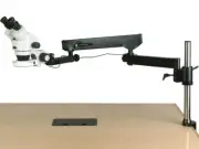 Amscope 7X-45X Binocular Stereo Zoom Microscope +Articulating Arm +144 LED Light
