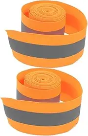 ROMISBABA 2Pcs High Visibility Reflective Fabric Strips for Clothes Sew Warning Safety Tape Reflective Ribbon for Enhanced Nighttime Safety and Visibility