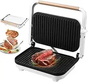 1200W Sandwich Toaste Maker,Electric Grill and Panini Press,Double-Sided Heating, Easy to Clean,1H Timer, with Non-Stick Coated Plates,Waffle Steak Maker for Roasting, Baking, Grill Indoor