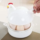 4 Eggs Boiler Steamer, Chicken Shape Microwave Egg Poacher, Rapid Egg Cooker,...