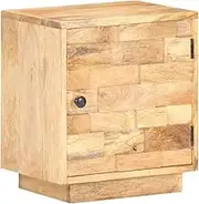 Solid Mango Wood Nightstand with Drawers for Bedroom - Rustic Wooden Bedside Table 40x30x45 cm - Living Room Storage Furniture & Night Stand