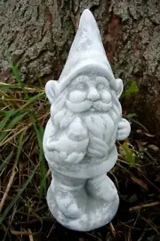 Latex gnome with bird mold plaster concrete mold 9"H x 4" W