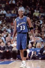 Washington Wizards Michael Jordan during preseason game vs Detroit- Old Photo