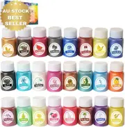 Mica Powder Set 24 Colors 10g – Epoxy Resin, Soap, Bath Bombs, Makeup, Nail Art