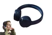 Wireless Bluetooth Headphones Foldable Over Ear HIFI Stereo Headset for Travel School-Blue