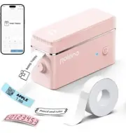 Label Maker Machine w/Tape P31S Portable Thermal Printer, Built-in Cutter PINK