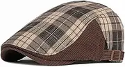[Generic] Men's Beret Hat Autumn Hat Men Plaid Beret Vintage Duck Tongue Hat Women Casual Forward Hat Winter Newspaper Boy Cap Warmth
