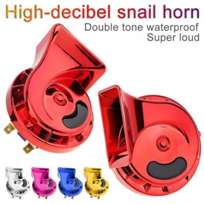 2 x New Snail Horn 118dB Super Loud Universal Waterproof Car Air Electric US