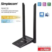 Simplecom AC1200 USB Dual High Gain Antenna WiFi Adapter 802.11ac 1200Mbps