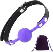Silicone Ball Restraints Bondage Ball Gag with Lock Leather Mouth Plug Adjustable Bdsm Mouth Ball Gag Bite Fetish Gag Sex Toys