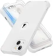 ORETECH Shockproof iPhone 13 Mini Case with [2 x Tempered Glass Screen Protector] [Camera Protection] [Military Grade Protective] Full Body Thin Slim Fit Bumper iPhone 13 Mini Phone Case - White