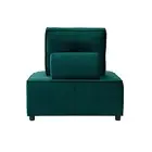 Foret 86cm Armless Seat Modular Extension Lounge Couch Velvet Fabrics Sofa Green