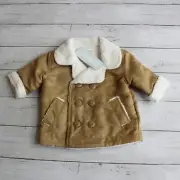Gymboree Baby Boy's Faux Suede Peacoat Jacket 3-6 Months Silly Monkey Lined