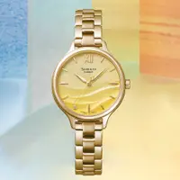 在飛比找PChome24h購物優惠-CASIO 卡西歐 SHEEN 海浪漸層女錶-金(SHE-4