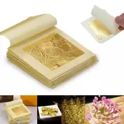 50pcs Pure 24k Gold Leaf Sheet Book Food Grade Edible Decorating Art Craft