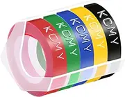 KCMYTONER 1/2 Embossing Label Tape Compatible for DYMO Colorful 3D Plastic Labels Used in Organizer Xpress Pro 1575 1595 1570, Office Mate II 1540 154000 Embossed Label Makers-5 Pack