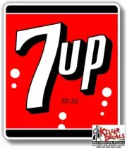 (7UP401) 13"x11.1" 7UP 7 UP COOLER POP soda coca cola machine decal