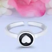 6.5mm Heart Band 925 Sterling Silver Toe Ring Thin Adjustable Toe Ring