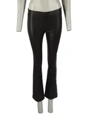 Black Leather Bootcut Trousers