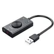 ORICO SC2 External USB Sound Card Audio Jack 3.5mm Cable Adapter Volume Adjustment Driver-free Stereo Microphone Speaker