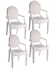 Pangea Home Bentley Arm Dining Chair White - Set Of 4