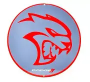 Dodge Hellcat Grey and Red Steel Sign - 19" X 19"