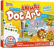 Klever Kits Dot Art Activity, Dot It Animals, Sticker Craft Set for Children, DIY Craft Set for Crafts Kit, Birthday Gifts for Children from 3+ Years, Airplane Travel Toy