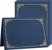 Misscom Certificate Holders 25 Packs Navy Blue,Diploma Holders Certificate Covers Gold Foil Border for Letter Size 8.5x11 Certificate Papers,Cardstock, Award, Graduation Documents