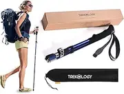 TREKOLOGY TREKZ SE Single Trekking Pole – Adjustable Folding Hiking Stick for Men & Women – Lightweight, EVA Foam Grip (Sweat Absorbing), Quick-Lock – Ideal for Hiking, Trail Running, Nordic Walking