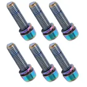 (M5)KRSCT 6pcs Bike Stem Screws With Washers Stainless Steel Bolts Screws F MU