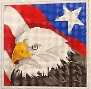 Associated Talents American Flag Bald Eagle Hand Painted Needlepoint Canvas