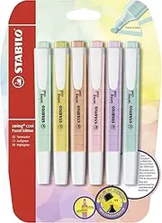 STABILO Highlighter - swing cool Pastel Blister of 6 Assorted Colours