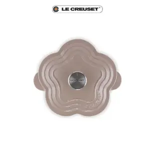 【Le Creuset】琺瑯鑄鐵鍋山茶花鍋20cm(焦糖奶茶-鋼頭-內鍋白)