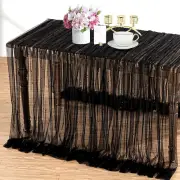 Pearl Table Runner Wedding Decorations: 3 Pieces 10Ft Black Table Cloth Decor Tu