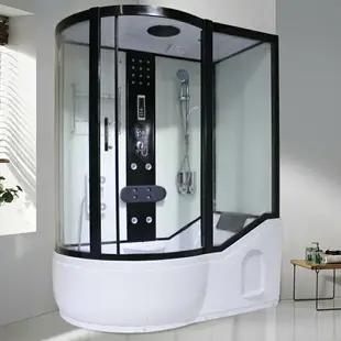 防爆膜整體淋浴房隔斷一體衛生間浴室浴缸干濕分離沐浴房鋼化玻璃