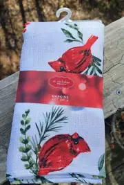 St. Nicholas Square Cardinal Decorated cotton/poly Napkins Set of 4