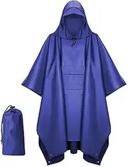 [DAITET] Hooded Rain Poncho Waterproof Raincoat Lightweight Unisex Raincoat versatile rain ponchos for Reusable Hiking Camping Emergency with Pockets &men women adults