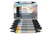 6pc Winsor & Newton ProMarker Watercolour Drawing Colouring Set Skyscape Tones