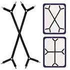 2 Pack Fitted Bed Sheet Fastener Straps Adjustable Criss Cross Sheet Grippers